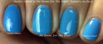Essie OPI Shelter Island vs No Room For the Blues In SMacro No Flash