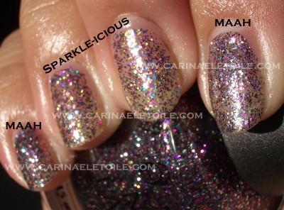 OPI Mad As A Hatter vs Sparkle-icious Sunlight